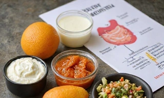 A macro shot of various probiotic-rich foods like yogurt, kimchi, and kefir, alongside a diagram showing healthy gut bacteria. The image conveys a sense of well-being and scientific understanding.